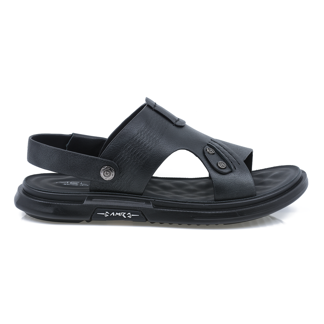 SANDALE Barbati, Mels-MEL-6055, Cazual, Piele Naturala, Negru