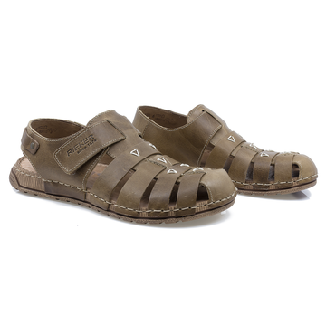 Sandale Barbati, Rieker-21974-20, Casual, Piele Naturala, Maro