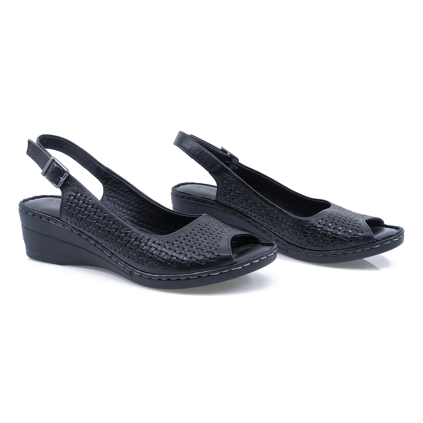 Sandale Dama, Caspian, Cas-402-1, Casual, Piele Naturala, Negru