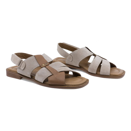 Sandale Dama, Molly Bessa, MB-500-1763, Casual, Piele Intoarsa, Bej