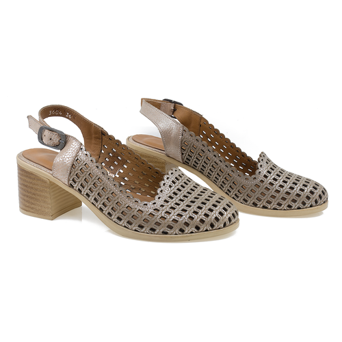 Sandale Dama, Anna Viotti, Ann-3604(06), Casual, Piele Naturala, Bej auriu