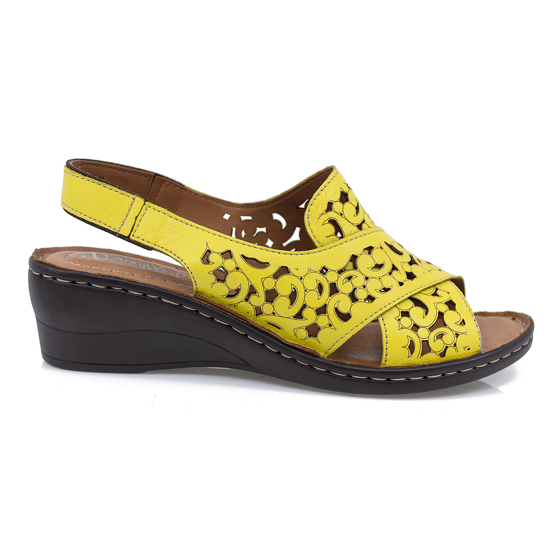 Sandale Dama, Anna Viotti, Ann-5039-1 Casual, Piele Naturala, Galben