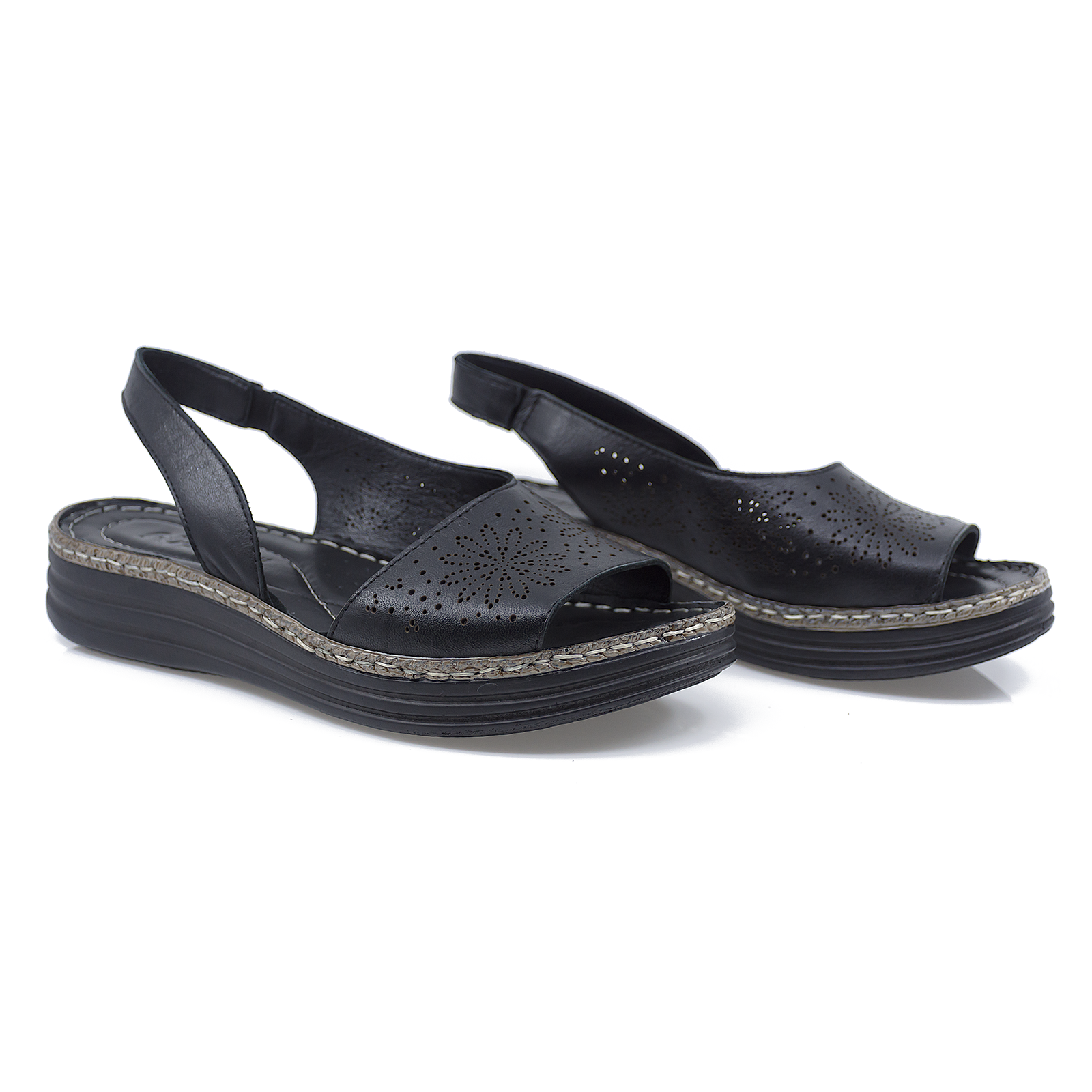 Sandale Dama, Anna Viotti, Ann-528-212 Casual, Piele Naturala, Negru