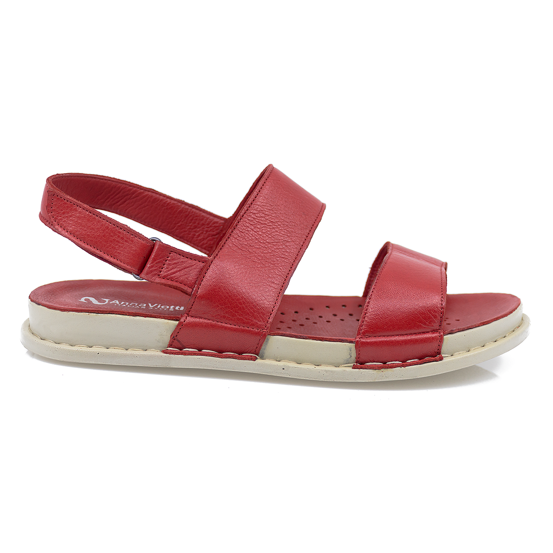 Sandale dama casual  piele naturala Anna Viotti S201-77 rosu