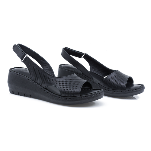 Sandale Dama, Caspian, Cas-1003-1613, Casual, Piele Naturala, Negru