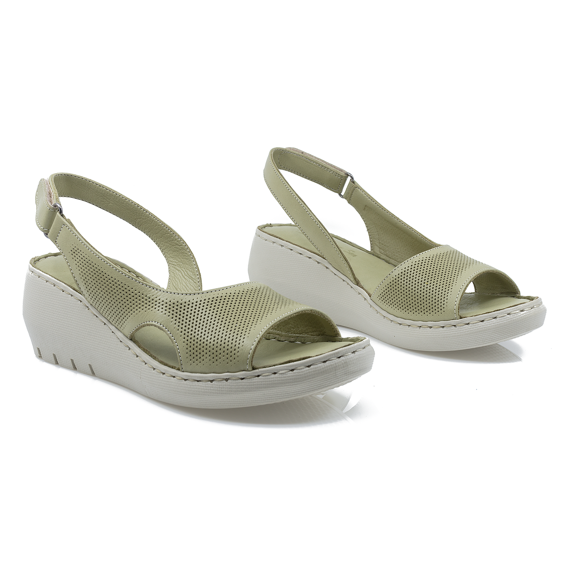 Sandale Dama, Caspian, Cas-1003-1613, Casual, Piele Naturala, Verde