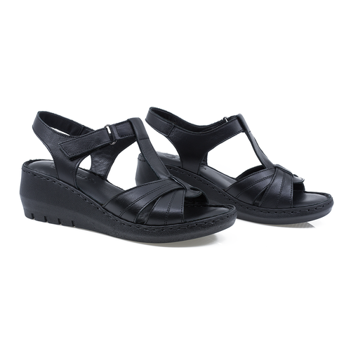 Sandale dama, Caspian, Cas-1006-1613, Casual, Piele naturala, Negru