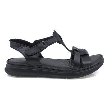 Sandale dama, Caspian, Cas-1122-T410, casual, piele naturala, negru