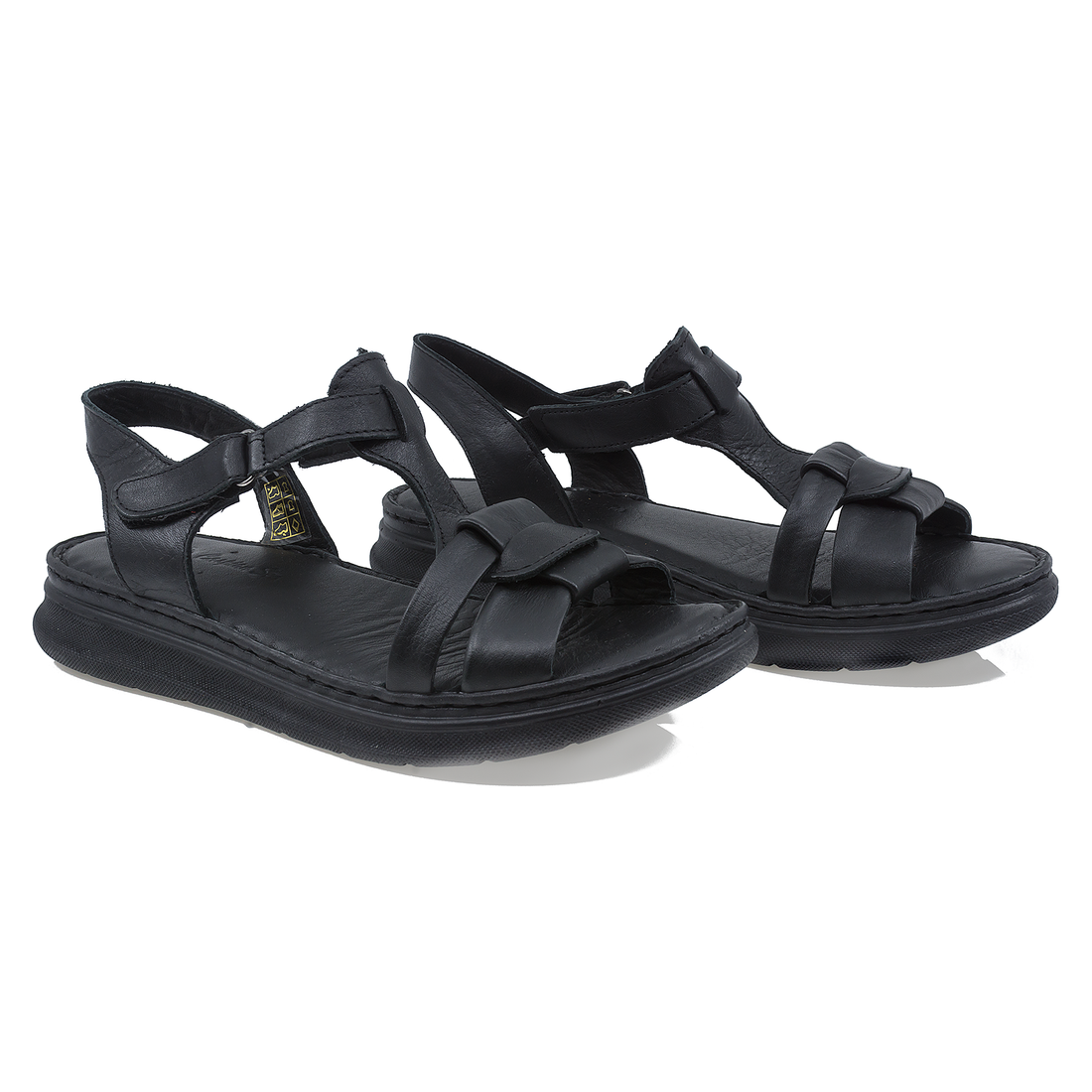 Sandale dama, Caspian, Cas-1122-T410, casual, piele naturala, negru