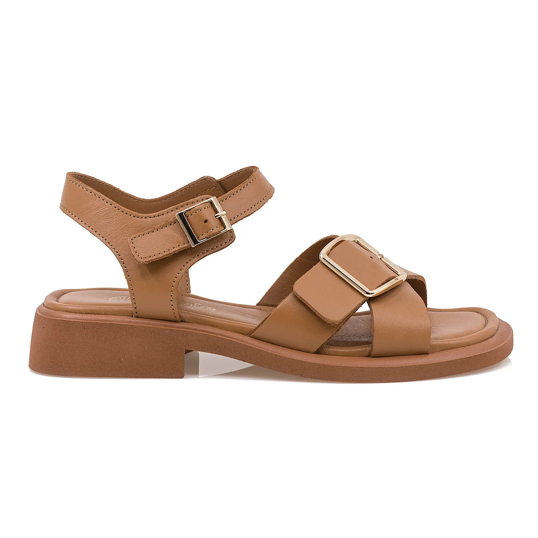 Sandale Dama, Caspian, Cas, 151, Casual, Piele Naturala, Coniac