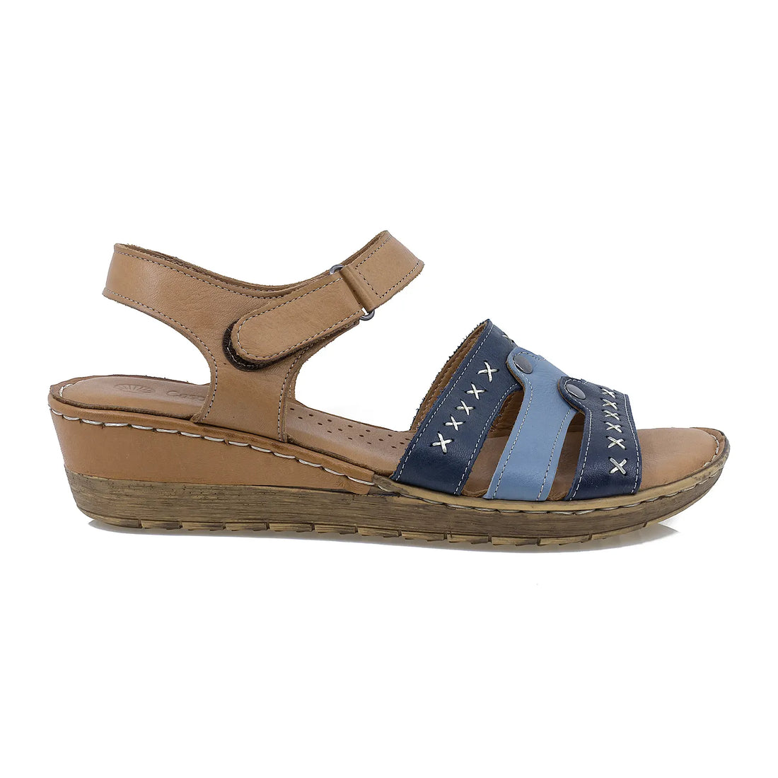 Sandale Dama, Caspian, Cas-1726, Casual, Piele Naturala, Bleumarin