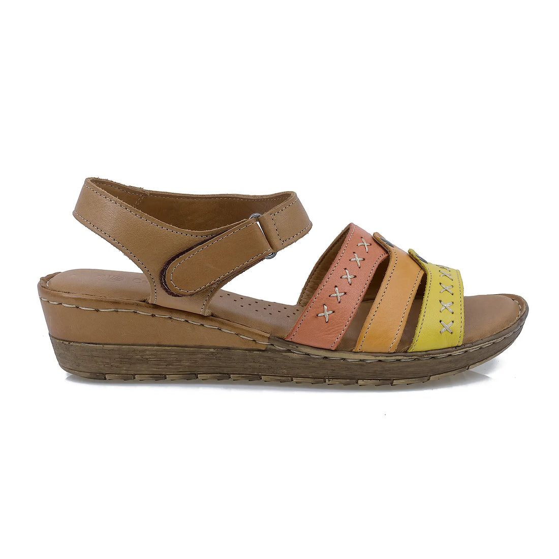 Sandale Dama, Caspian, Cas-1726, Casual, Piele Naturala, Oranj