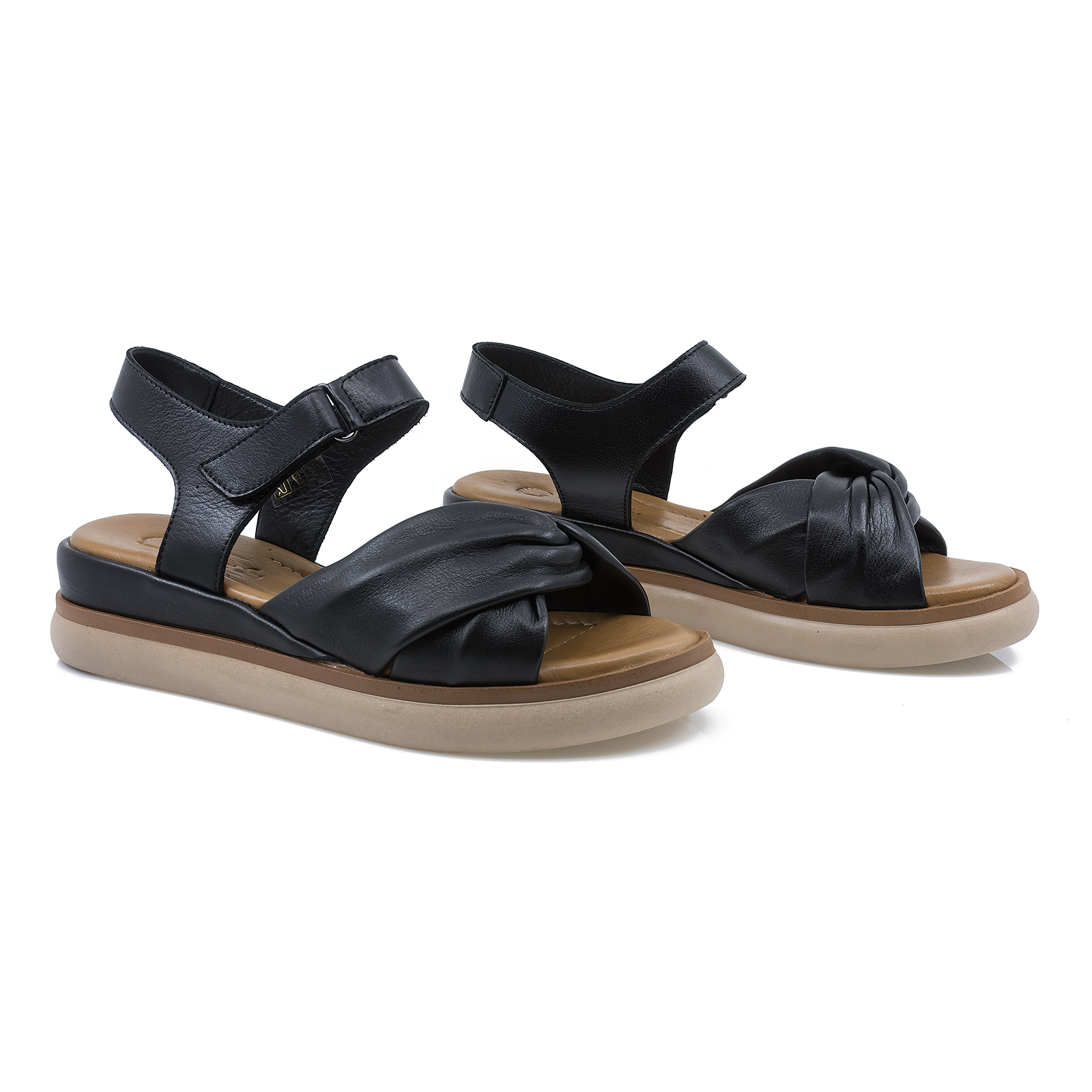 Sandale Dama, Caspian, Cas-23805, Casual, Piele Naturala, NEGRU