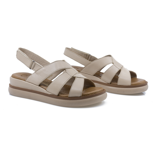 Sandale Dama, Caspian, Cas-23807, Casual, Piele Naturala, BEJ