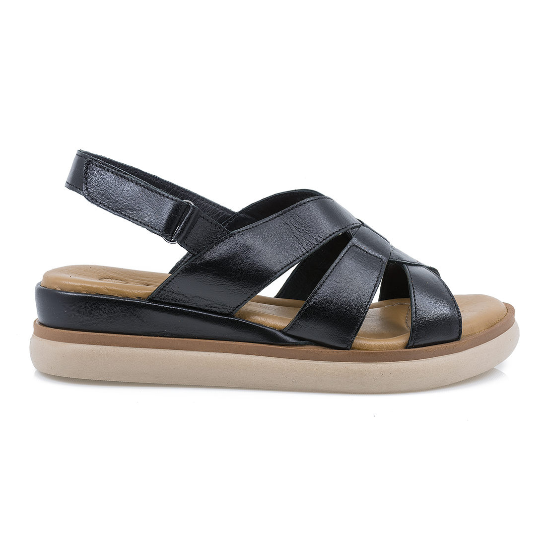 Sandale Dama, Caspian, Cas-23807, Casual, Piele Naturala, NEGRU