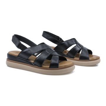 Sandale Dama, Caspian, Cas-23807, Casual, Piele Naturala, NEGRU