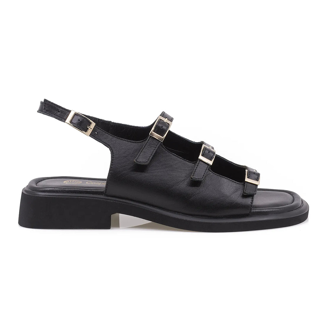 Sandale Dama, Caspian, Cas, 248, Casual, Piele Naturala, Negru
