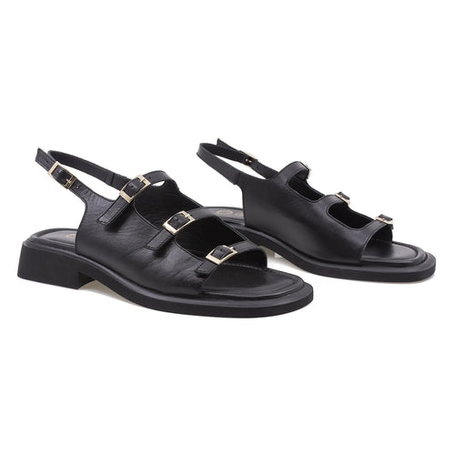 Sandale Dama, Caspian, Cas, 248, Casual, Piele Naturala, Negru