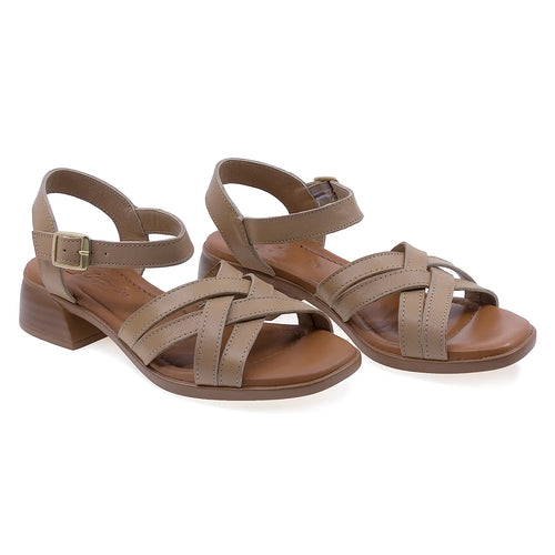 Sandale Dama, Caspian, Cas-25306, Casual, Piele Naturala, Bej