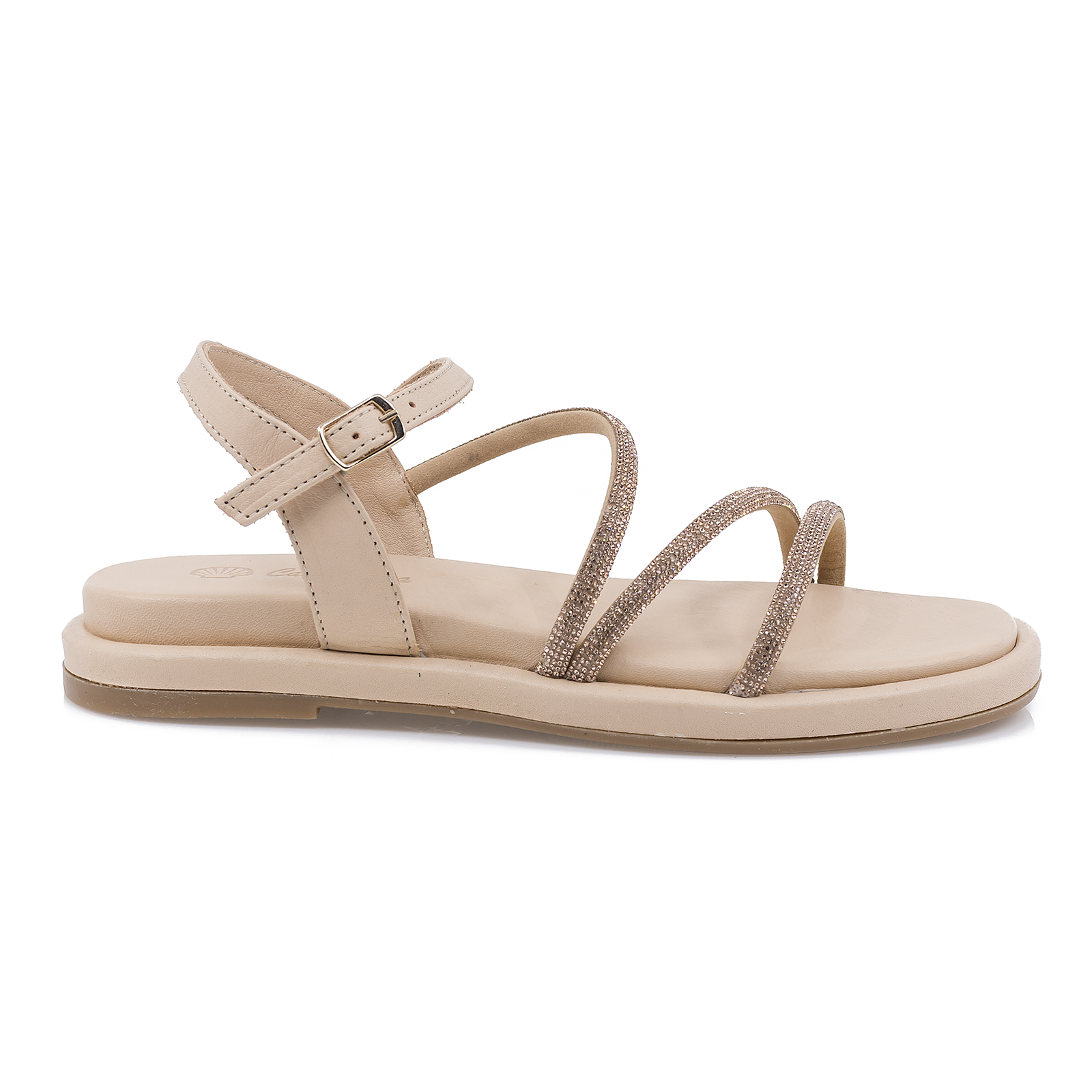 Sandale dama, Caspian, Cas-3077, casual, piele naturala, nud