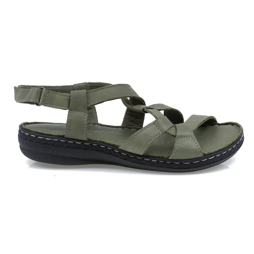 Sandale dama, Caspian, Cas-459, casual, piele naturala, verde