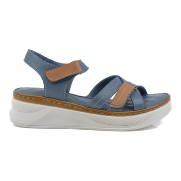 Sandale Dama, Caspian, Cas-8707-2134, Casual, Piele Naturala, Albastru