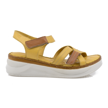 Sandale Dama, Caspian, Cas-8707-2134, Casual, Piele Naturala, Galben