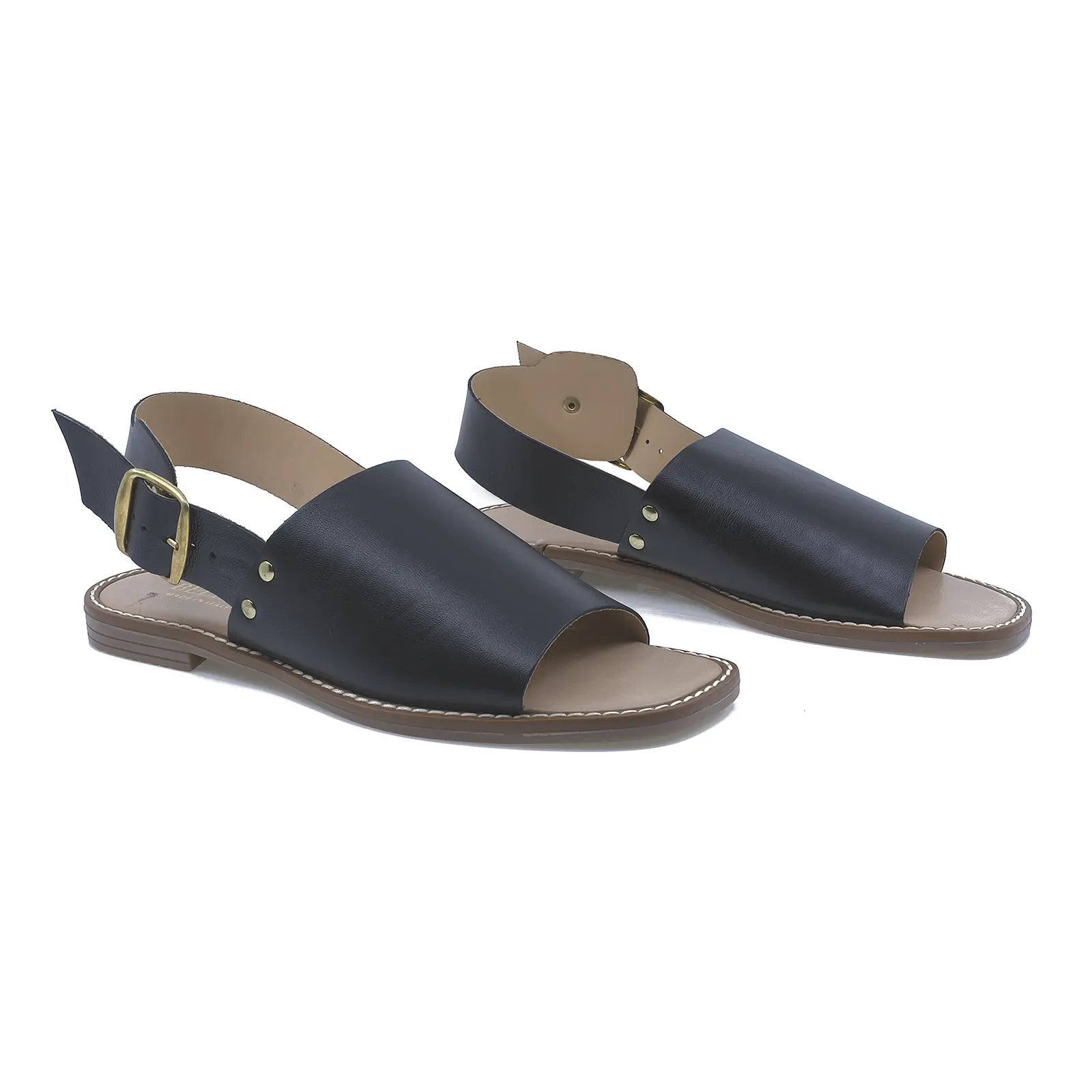 Sandale Dama, Roma, Casual, Piele Naturala, Negru