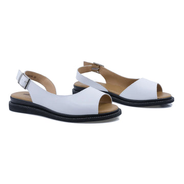 Sandale Dama, Pass, PAS-20023C, Casual, Piele Naturala, Alb