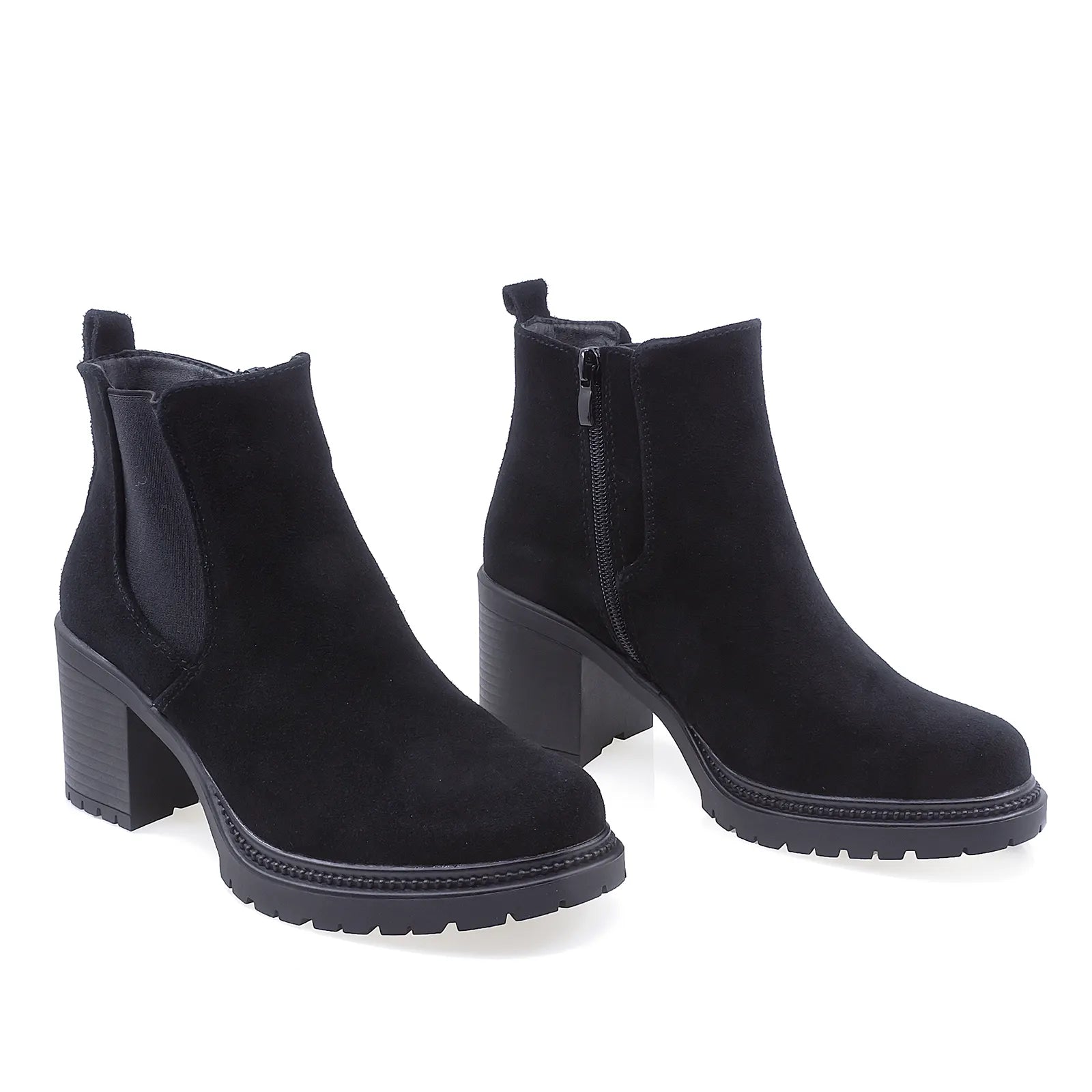 Ghete Dama, ENERGY, ENG-356, Casual, Piele intoarsa, Negru