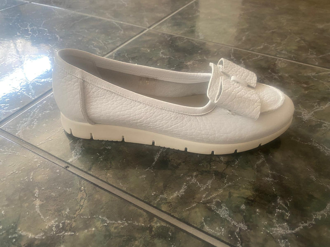 Balerini Dama Caspian, Cas-Nadia/2, Casual, Piele Naturala,alb