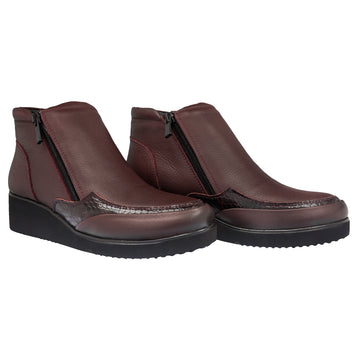 Ghete dama, Caspian, Cas-024, casual, piele naturala,bordo