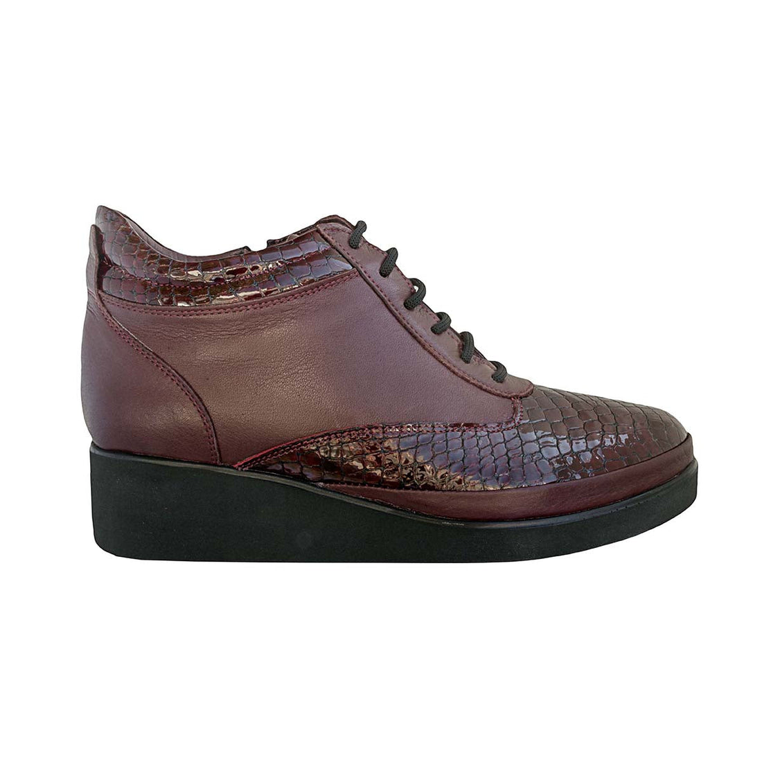 Ghete dama Caspian, Cas-168, casual, piele naturala croco, bordo