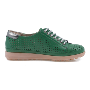 Pantofi Dama, Caspian, CAS-1220-P, Casual, Piele Naturala, Verde