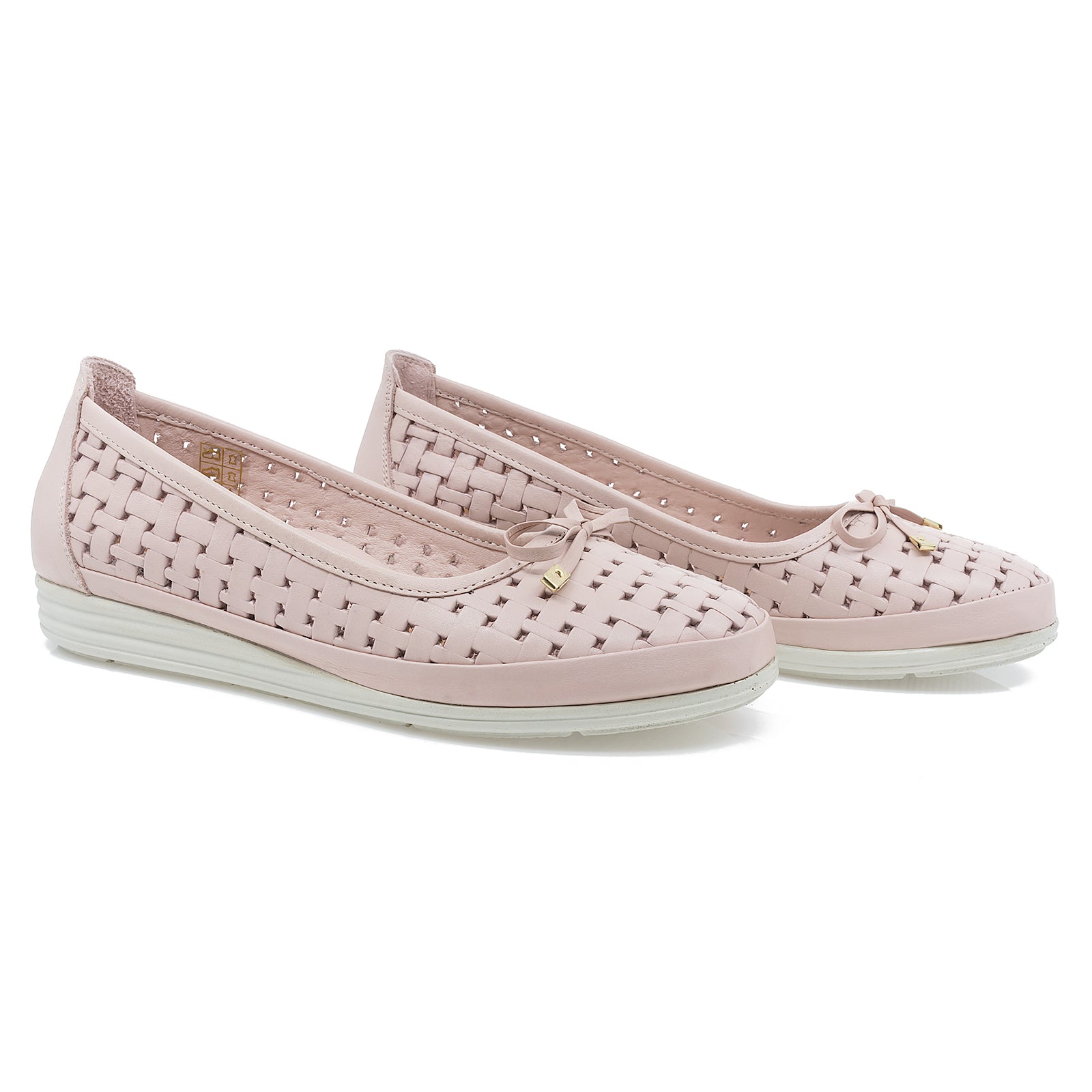 Balerini dama, Caspian, Cas-2205, casual, piele naturala, pudra