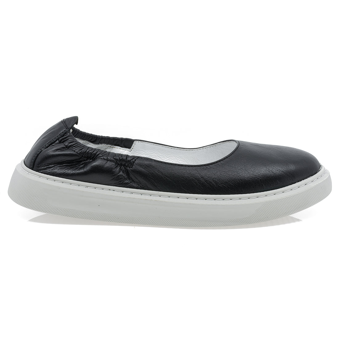 Balerini dama, Caspian, Cas-6013, casual, piele naturala, negru