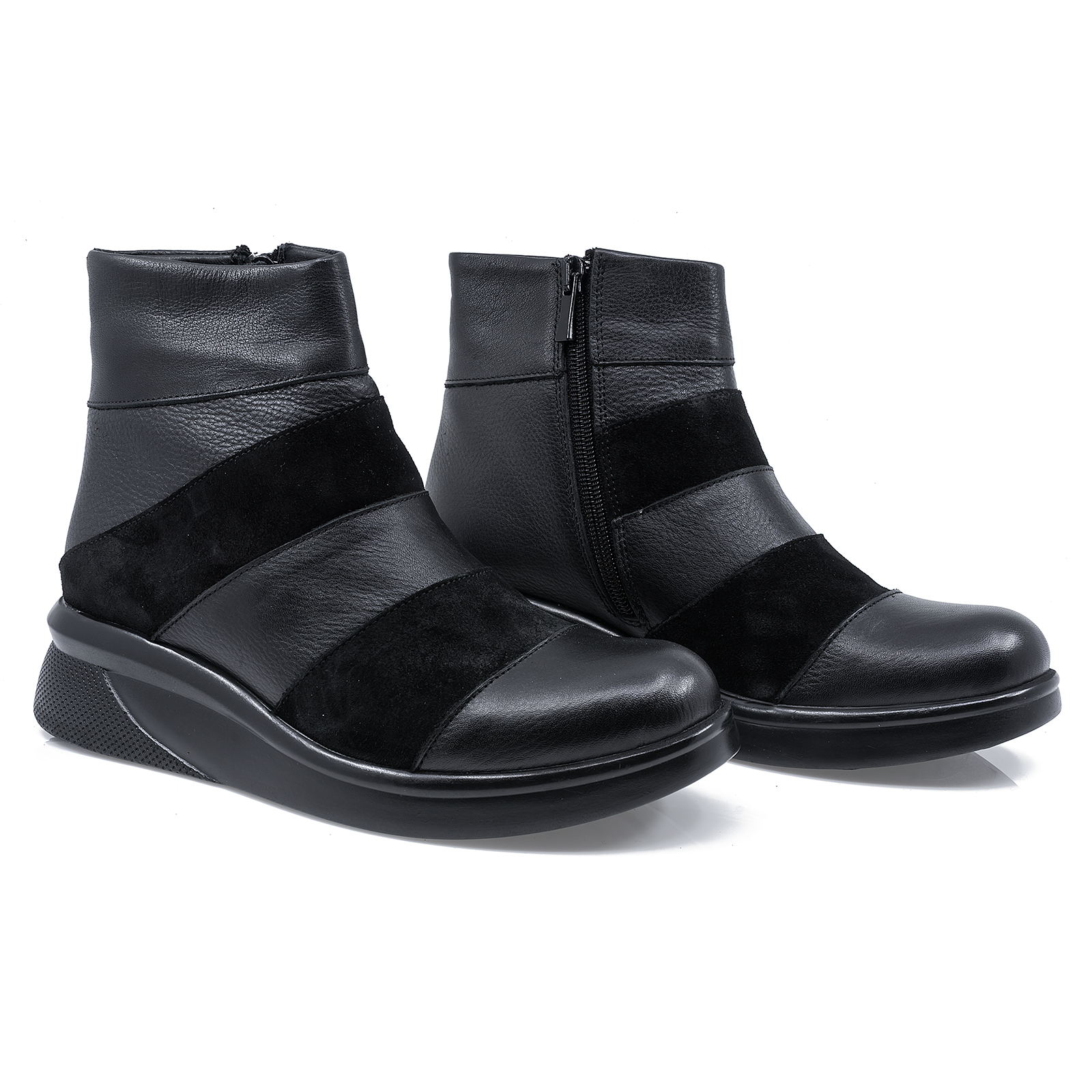 Botine Dama Cas-1020 Piele Naturala negru