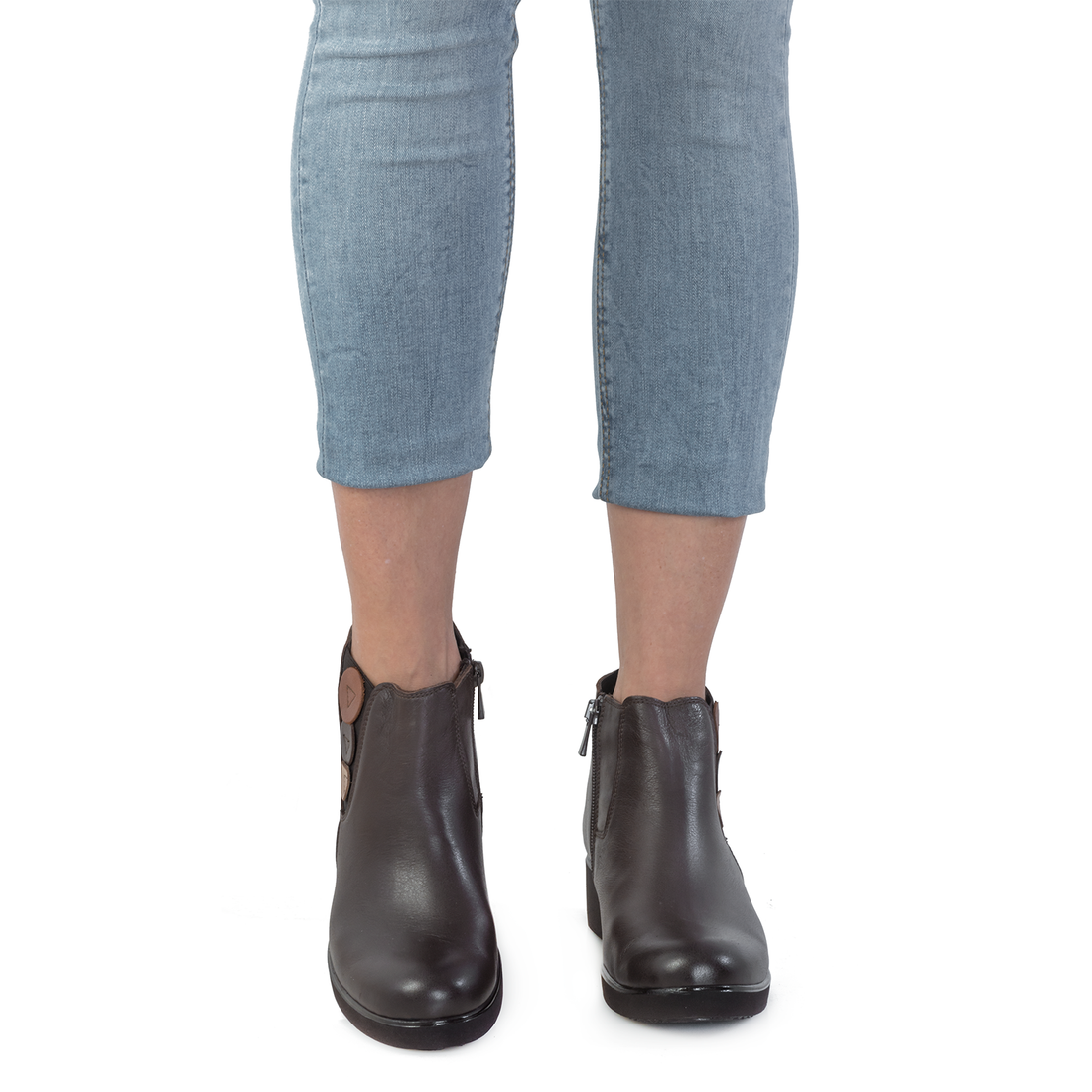 Ghete Dama, Caspian, Cas-2710, Casual, Piele Naturala, maro