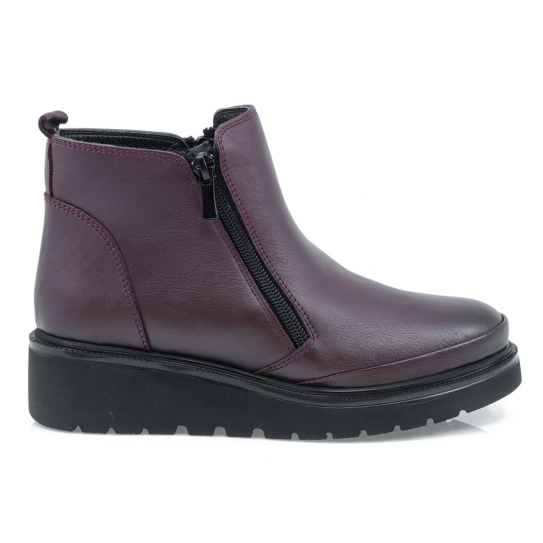 Ghete Dama Cas-3533 Piele Naturala, Bordo