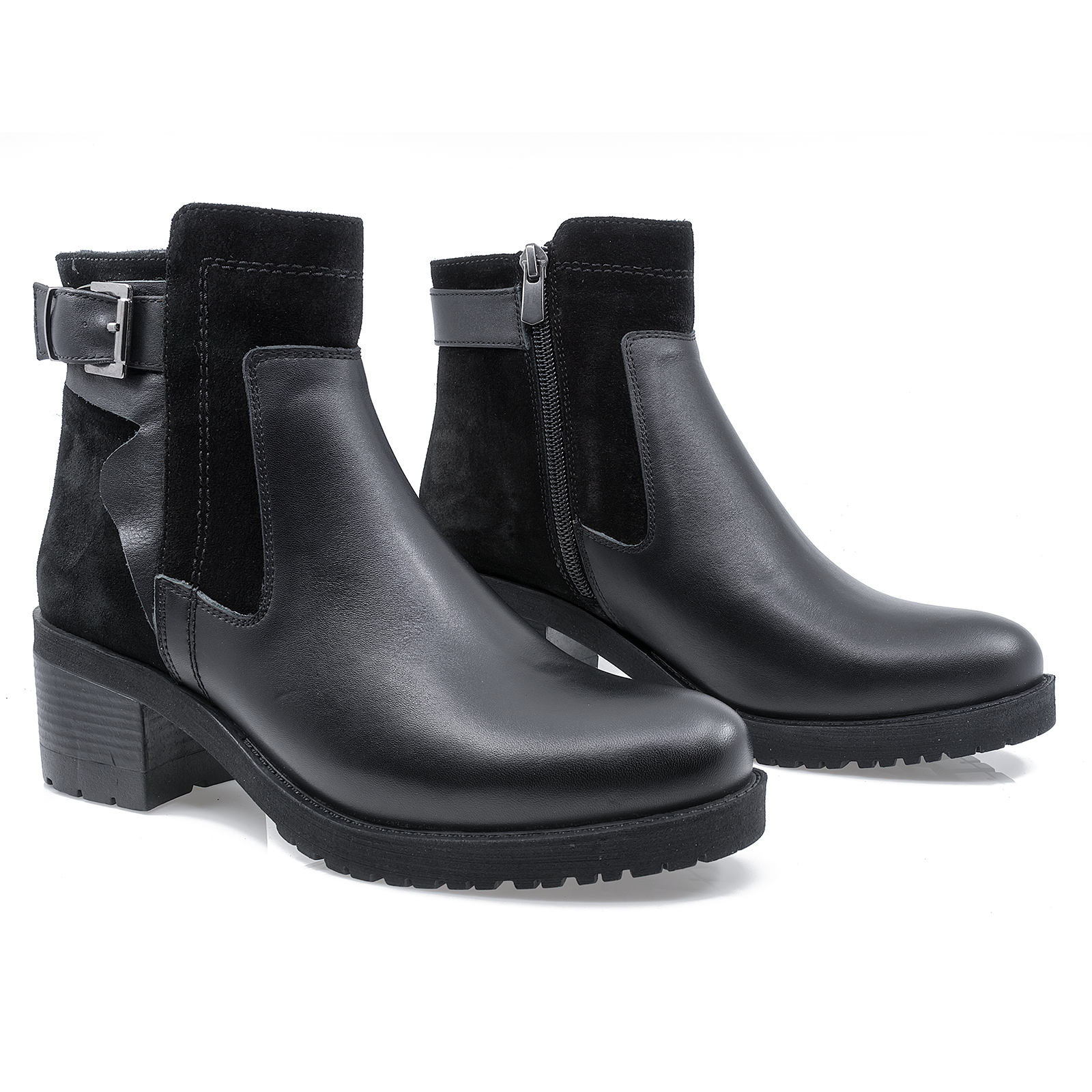 Ghete Dama, Caspian, Cas-6052, Casual, Piele Naturala, negru