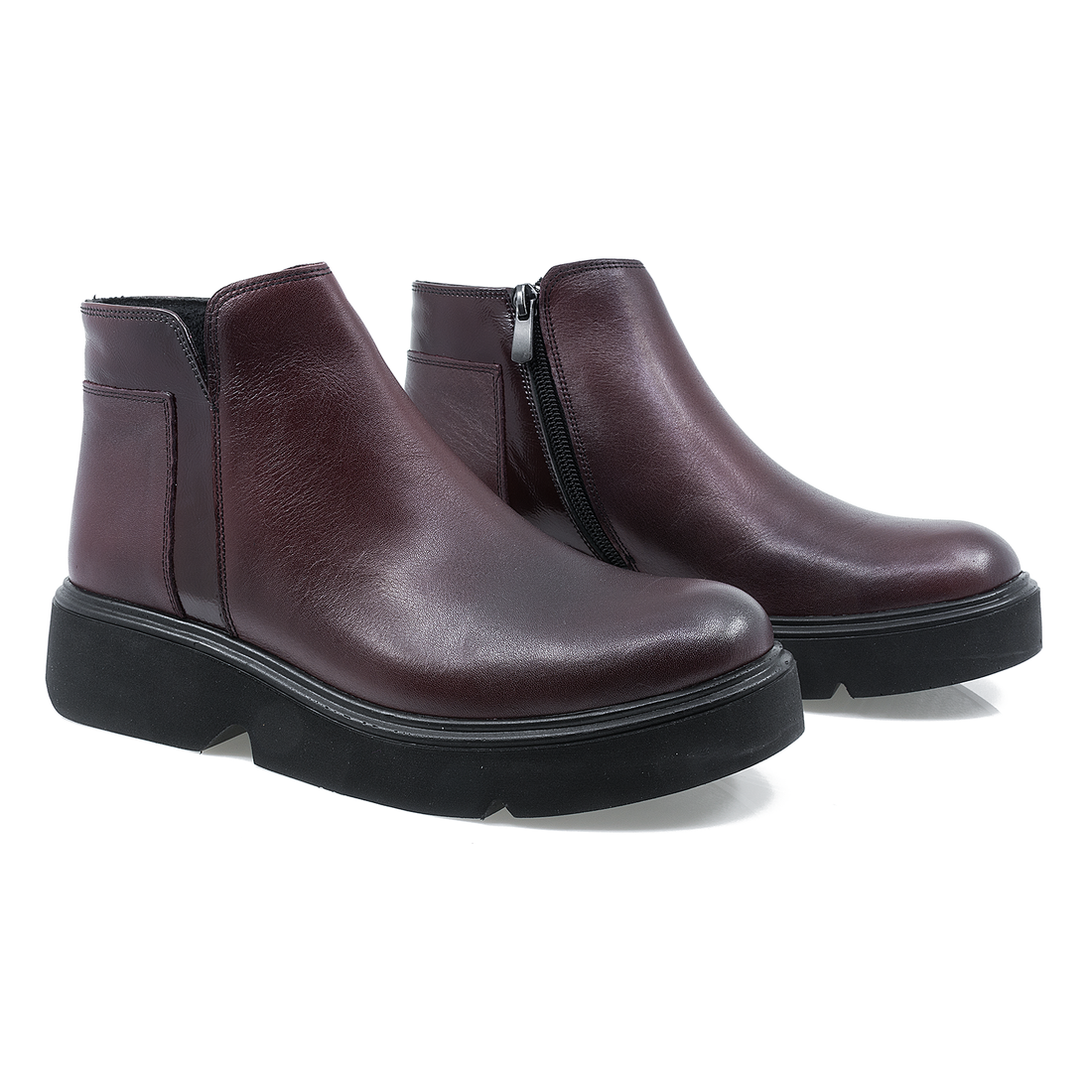 Botine Dama Cas-743-12 Piele Naturala, Bordo