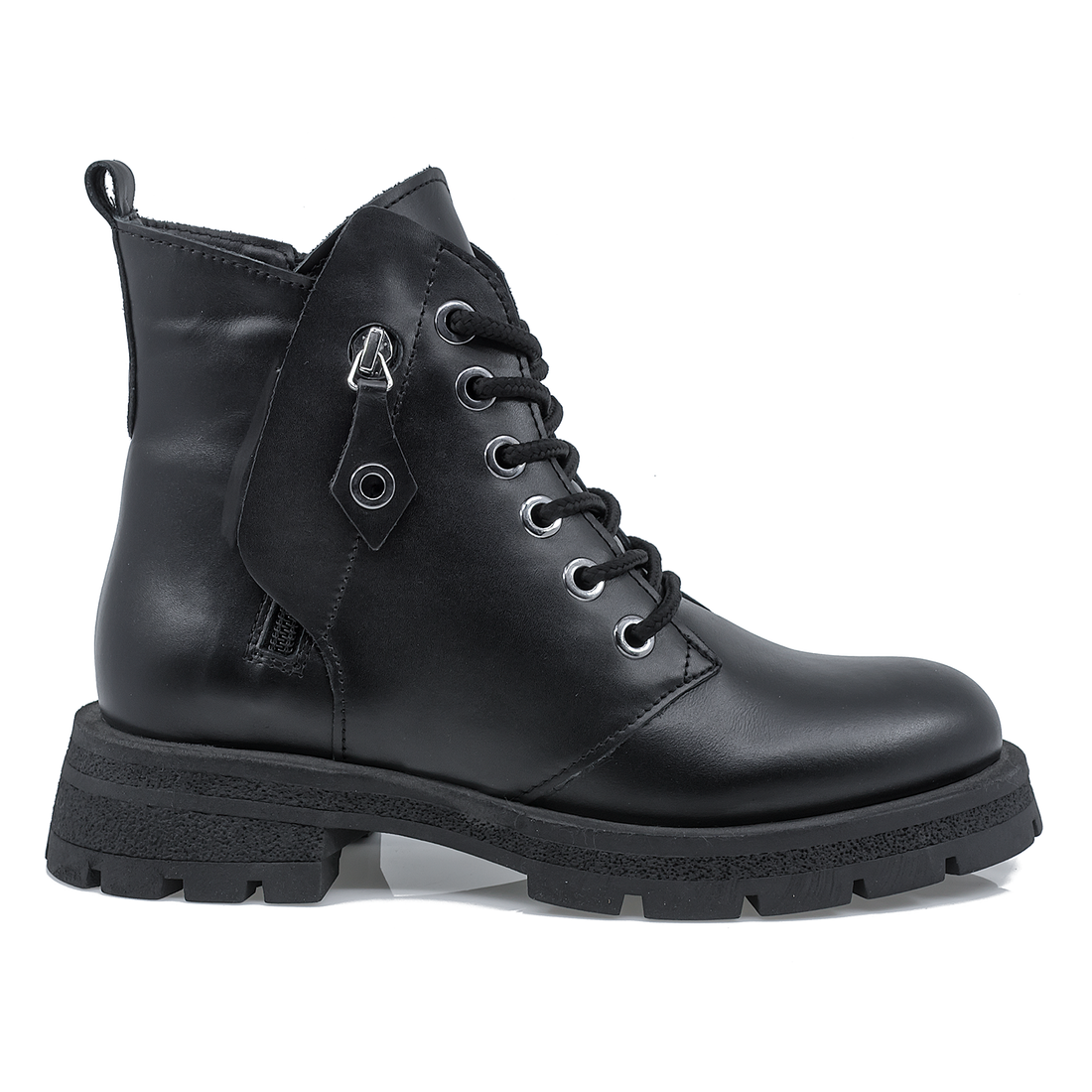 Ghete Dama Color Piele Naturala, Negru