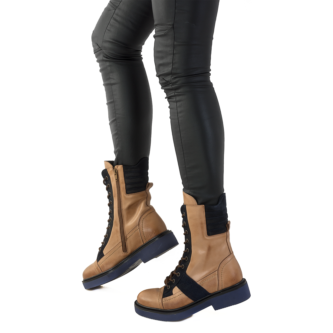 Ghete Dama, Caspian, Cas-Riana, Casual, Piele Naturala, coniac