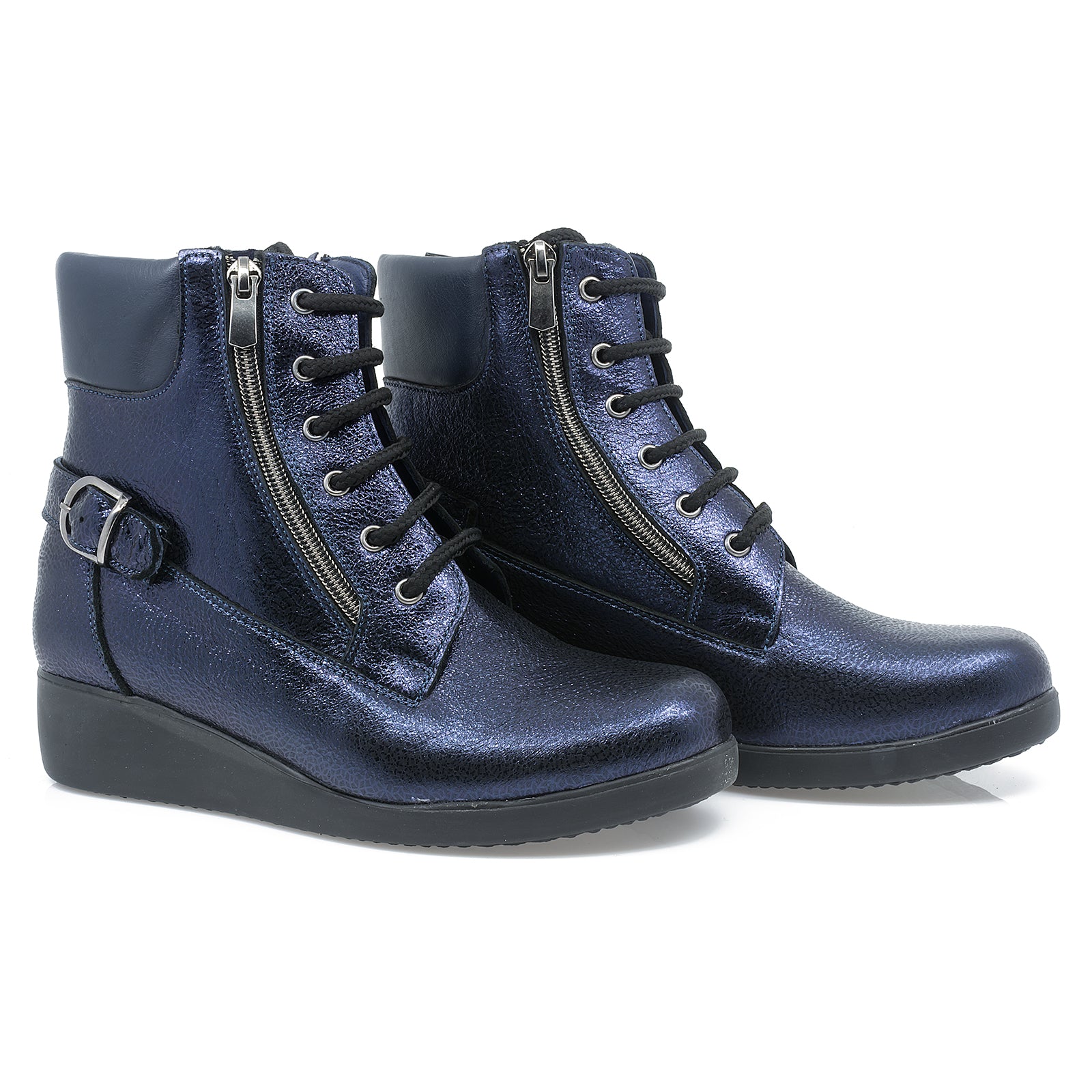 Ghete dama,   Cas-176   Piele naturala blu sidef
