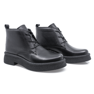 Ghete dama, Caspian, Cas-66195, casual, piele naturala, negru