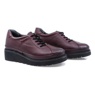 Pantofi Dama, Caspian, Cas-3500, Casual, Piele Naturala, bordo