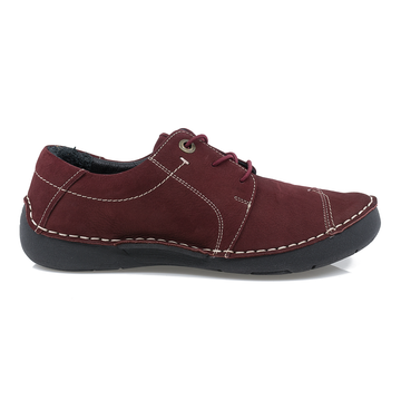 Pantofi Dama, Burc, Bur-44173, Casual, Piele Naturala Nabuc, Bordo