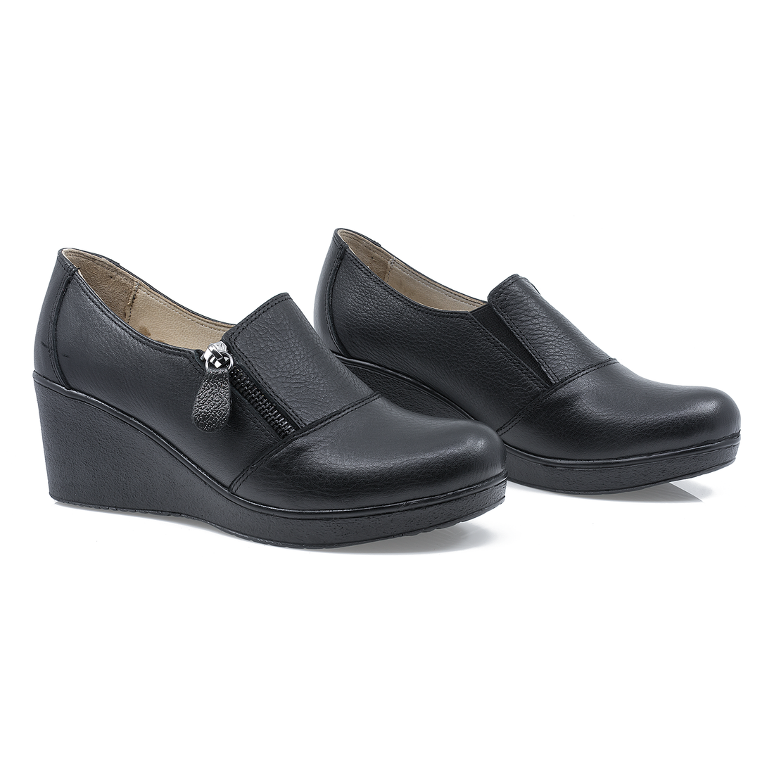 Pantofi dama, Caspian, Cas-6003, casual, piele naturala, negru