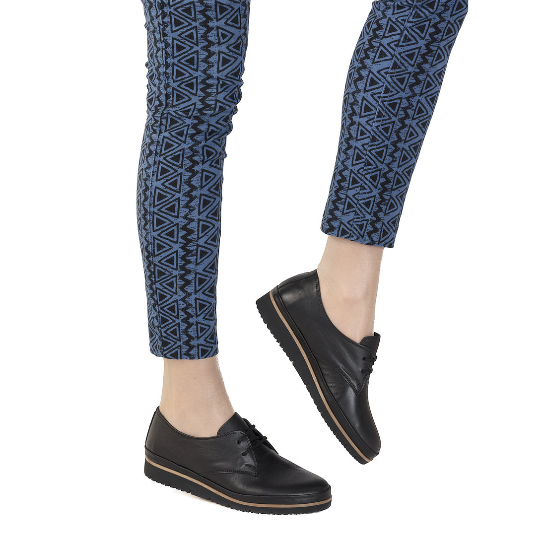 Pantofi Dama, Caspian, Cas-2110, Casual, Piele Naturala, Negru