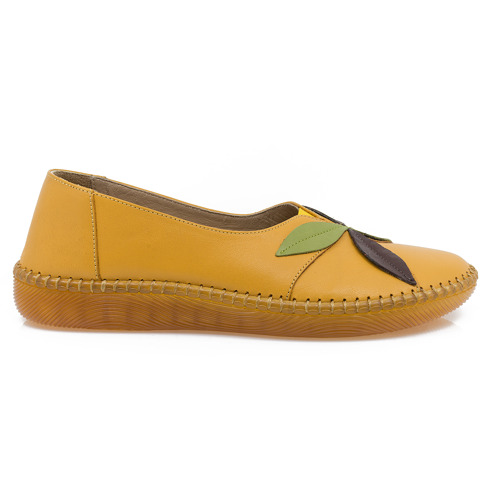 Pantofi Dama, Caspian, Cas-44152, Casual, Piele Naturala, Galben